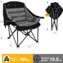 Northroad 2 Pack Oversized XL Heated Camping Chair, Large Padded Camp Lounge Chair, Foldable Lawn Chair w/Cup Holder,Carry Bag, Heavy-Duty 400-lbs Capacity (Battery NOT Included)