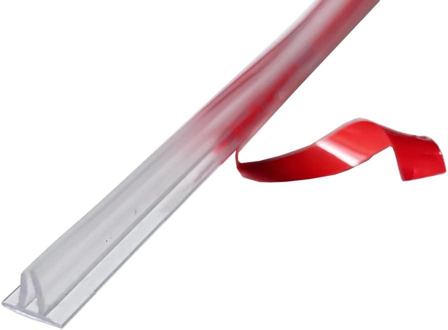 Gordon Glass Double-Leg Clear Vinyl Seal with Pre-Applied Self-Adhesive Backing for Frameless Shower Doors - 73" Long