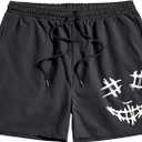 Men's Graphic Drawstring Shorts Black XL