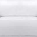 PureFit Super Stretch Sofa Slipcover  Spandex Non Slip Soft Couch Sofa Cover, Washable Furniture Protector with Non Skid Foam and Elastic Bottom for Kids, Pets Loveseat, White (Medium)