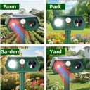 2026 Sonic Fortress Pro Deer Repellent Devices, Racoon Repellent Outdoor Squirrel Fortress Pro IP65 Animal Repeller Cat Deterrent with Motion Sensor&Light to Scare Bear Dog Out of Garden Yard(4Pack)