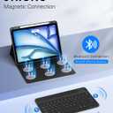 MoKo for iPad Air 11 Inch Case with Keyboard 7th/6th Gen(M4/M3-2026/2025/2024), iPad Air 5th/4th Gen Case 2022/2020 10.9'' with Pencil Holder, Multi-Angle Detachable Bluetooth Keyboard, Black