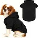 Dog Sweaters,Dog Hoodie,Cozy Fleece Interior Sweatshirt with Hood & Pocket,Leash Hole,Pet Clothes Sweater for Small,Medium,and Large Dogs,Black&M (M: 10-15lbs)