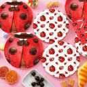 CC HOME Ladybug Birthday Paper Plates Napkins Coccinella Insect Disposable Tableware Set Party Supplies Ladybird Theme Dinnerware Serves 24 Guests for Audlts Kids Baby Shower Birthday 88PCS