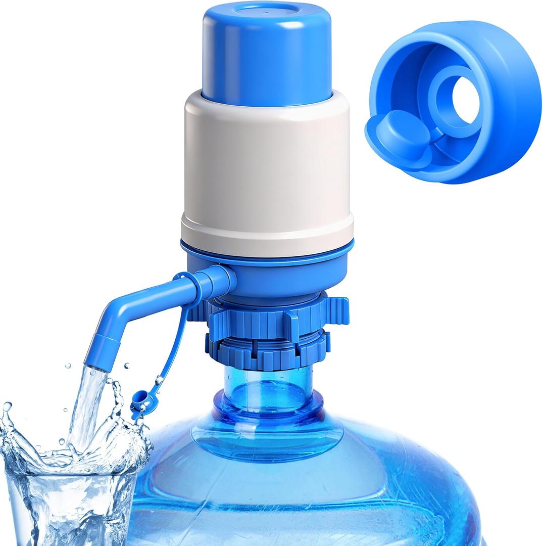 Gofriipai Water Pump for 5 Gallon jug,Universal 5 Gallon Water Dispenser,Manual Water jug Pump Fits 2-5-Gallon Jugs for Crown Top and Screw Top Jugs