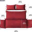 Waterproof Double Egg Chair Cushion Replacement for Patio 2 Person Hanging Egg Chair - Quick-Drying, Weather-Resistant, Soft Cotton Filling, Machine Washable (Red)