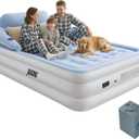 JEASONG Air Mattress Queen with Built in Pump, 20" Raised Blow Up Mattress, Cordless Inflatable Mattress, Air Bed with Headboard, Inflatable Bed Portable Airbed for Camping, Guest, and Home, 700 lbs