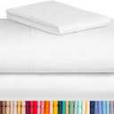 LuxClub 3 PC Twin Sheet Set, Deep Pockets Wrinkle Free Cooling Bed Sheets Hotel Bedding for Women, Men, Kids & Teens, Includes 1 Fitted Sheet, 1 Flat Sheet and 1 Pillowcase-Silky Soft White
