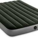 Intex 64762E Dura-Beam Standard Downy Air Mattress: Fiber-Tech  Full Size  Built-in Foot Pump  10in Bed Height  300lb Weight Capacity