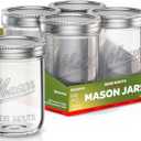 Wide Mouth Mason Jars 16 oz [5 Pack] With Mason Jar Lids and Bands, Mason Jars 16 oz - For Canning, Fermenting, Pickling - Jar Dcor - Microwave/Freeze/Dishwasher Safe.