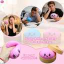 Dumpling Squishies, Glitter Dumpling, Glitter Dumplings Squishy with Box, Dumplings Sensory Squeeze Toy for Stress Relief Stretchy Desk Toys (Pink)