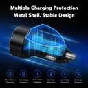 131W Car Charger Super Fast Charging Cigarette Lighter USB Phone Accessories Charger Voltmeter Adapter with QC USB c Type c PD Universal Quick Charge Multi 4 Port for 12-24v Car Cigarette Lighter Plug
