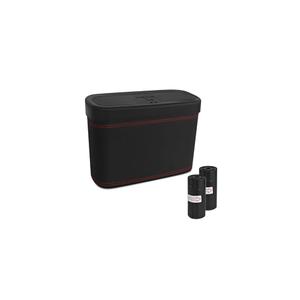 Car Trash Can With Lid, Car Trash Bin, Leakproof Vehicle Garbage Can With 30PCS Garbage Bags, Waterproof Auto Hanging Dustbin Storage Bag Container Accessories Fit SUV Office Home (Black-1PCS)
