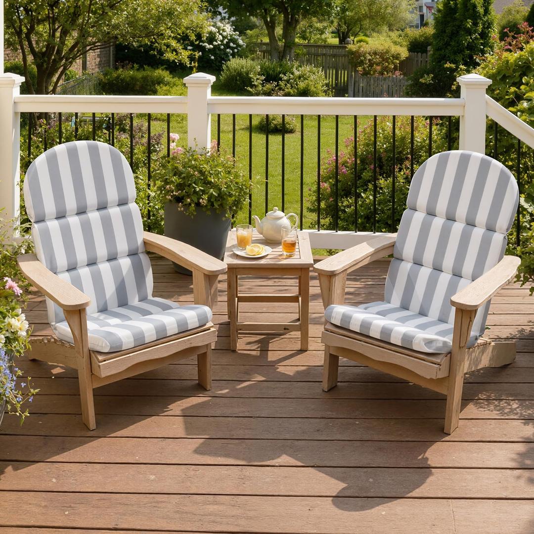 50x19.6 In Adirondack Chair Cushion Set of 2, Outdoor Chair Cushion