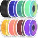 TECBEARS Dual Color PLA Filament Bundle, Matte PLA 3D Printer Filament Bundle, Dimensional Accuracy +/- 0.02 mm, 250g Spool, 8 Rolls, 2kg in Total