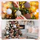 24 Pcs Neutral Textured Glass Christmas Ball Ornaments 2.36 Inch Rustic Brown Burgundy Red Cream Xmas Baubles Farmhouse Xmas Tree Decorations Modern Christmas Home Decor for Tree Holiday