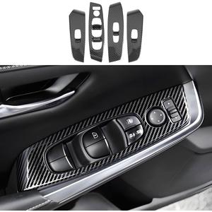 Car Door Power Window Lift Switch Protection Decor Panel for Nissan Sentra 2020 2021 2022 2023 2024 2025 Auto Interior Accessories Armrest Side Pull Handle Trim Cover Carbon Fiber Style 4Pcs