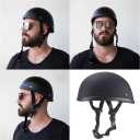 Motorcycle Half Helmet, Adult Men Women Retro Open Face Helmets, Helmet for Adults Half Shell Helmets(Matte Black, Large)