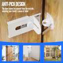 Sliding Door Lock, 90 Degree Door Hasp Latch Lock, Stainless Steel Security Right Angle Padlock with Screws for Push/Sliding/Barn Doors (1PC, White, Large)