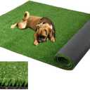 Fake Grass Artificial Turf, 4FT x 6FT 0.4 inch Pile Height Synthetic Garden Grass Lawn Rug Soft Astroturf Mat for Pets, Drainage Holes Faux Grass Carpet for Party Wedding