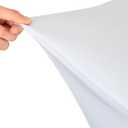 2 Pack 24x43 Inch White Cocktail Tablecloth Round Fitted Stretch Spandex Table Cover for Party Wedding Bars