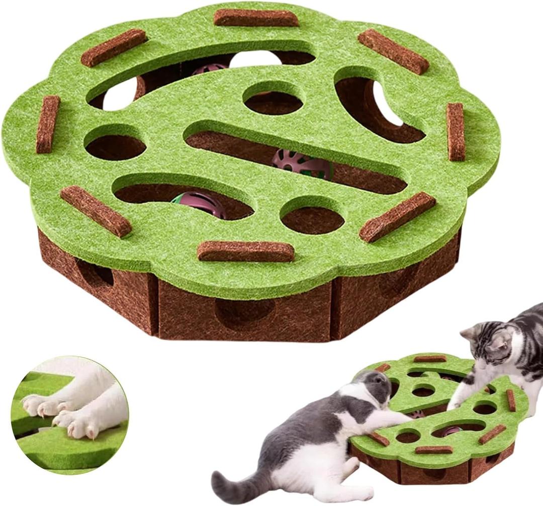 Cat Scratch Puzzle Box, Interactive Nail File Enrichment Maze, Mental Stimulation Toy for Cats and Kittens