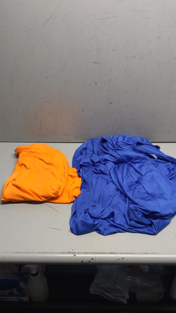 Blue  Orange Set of 2 Hawaii Theme Print Arch Cover, Spandex Fitted Wedding Christmas Halloween Arch Stand Covers for Birthday Party Decoration,  6ft