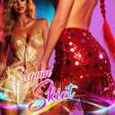 CLOACE Sequin Skirt Sparkly Belly Dance Hip Scarf Fringe Skirts for Women (Red)
