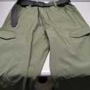 FREE SOLDIER Men's Outdoor Softshell Fleece Lined Cargo Pants Snow Ski Hiking Pants with Belt (34W x 34L, Army Green)