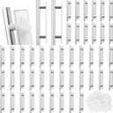 Barydat 50 Pack Self Stick Push Pull Helper Stick on Drawer Pulls ABS Plastic Adhesive Door Cabinet Handles Peel and Sticks Cabinet Handles for Kitchen Sliding Door Furniture(Silver)