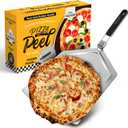 Checkered Chef Pizza Peel - Extra Large, Stainless Steel Metal Pizza Paddle with Folding Handle, Outdoor Pizza Oven Accessories - 13 Inch x 15 Inch