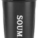 2 x Protein Shaker Bottle 20 oz - BPA-Free, Durable, Leak-Proof with Locking Lid & Stainless Steel Mixing Ball for Smooth Blends - Ideal for Tennis Cycling Boxing Climbing Body Building (Black)