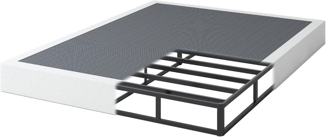 Box Spring for Full Bed, 7 inch Full Box Spring Only, Strong Metal Frame Mattress Foundation, No Noise, Easy Assembly