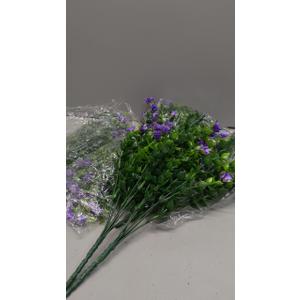 10 Bundles Artificial Fake Flowers, Faux Outdoor Plastic Plants UV Resistant Shrubs Outside Indoor Decorations (Blue-Eucalyptus)