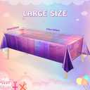 3 Pack Ombre Iridescent Pink and Purple Plastic Tablecloths, Shiny Disposable Laser Rectangle Table Covers Holographic Foil Tablecloth Iridescent Party Decoration Birthday Bridal Wedding, 54x108 Inch
