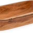 Wooden Dough Bowl – Handmade Decorative Bowls for Home Decor, Bathroom, Kitchen Counter & More - Acacia Wood Large Dough Bowl Fits Cosmetics, Keys & Other Knick Knacks – Great Boho Home Decorations, Regular