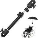 Wheelchair Umbrella Mount Holder, Umbrella Clamp for Wheelchairs, Adjustable Height & Angle, Easy Tool-Free Installation, Outdoor Sun & Rain Protection for Wheelchairs, StrollersOnly Mount