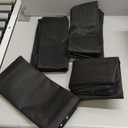 Onlyeasy 4 Pack Under Bed Clothes Storage Bags Organizer with Reinforced Handles and Zippers, Foldable Underbed Storage Container Bags for Blankets, Comforters, Bedding, Linen-like Black, MXAUBBP4 (Set of 4 Basic Soft Side Wall - Linen Like Black)