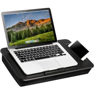 LAPGEAR Sidekick Pro Lap Desk with Device Ledge, Anti-Slip Strip and Phone Holder - Fits up to 15.6 Inch Laptops - Black - Style No. 44718