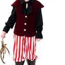 GRAJTCIN Boys Medieval Renaissance Vest Costume Pirate Costume Kids Halloween Gothic Viking Steampunk Waistcoat (4-6Y, Red)