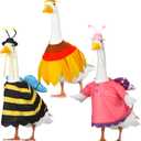 Suzile 3 Pcs Goose Outfits Porch Goose Clothes Goose Costume for 23 Inch Cement Goose Garden Bee Butterfly Sunflower Style Goose Outfit for Spring Outdoor Lawn Patio Ceramic Goose Decor (Spring)