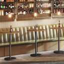 YATINEY Bar Table, Round Bar Table Set of 2, Counter Height Table, Pub Cocktail Table, Metal Frame, for Bistro, Dining Room, Living Room, Terrace, Rustic Brown and Black BT05L2BRY1