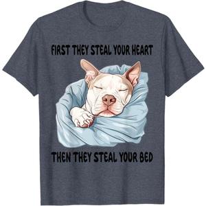 Pitbull Sleeping Pajamas Nightgown T-Shirt, S