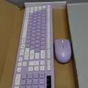 Wireless Keyboard and Mouse Combo, Full-Sized Wireless Keyboard and Adjustable DPI Mouse, 2.4GHz USB Receiver, Silent Keyboard and Mouse for PC, Windows, MAC, Desktop, Laptop(Purple)