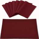 Cloth Burgundy Placemats Set of 8, Linen Type Fabric Placemats Machine Washable Heat Resistant Placemats Polyester Place Mats for Halloween, Thanksgiving and Christmas Dining Table (Burgundy)