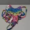 Women Rave Sexy Snakeskin Print Swimsuit Deep-V Monokini Bathing Suit for Dance Size S