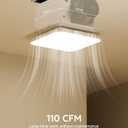 Fitop Bathroom Exhaust Fan with Light, 110 CFM 43W 1200LM Ceiling Mount Shower Ventilation Exhaust with Light, 1.0 Sones Bathroom Vent with Light, Bathroom Fan LED Light 3000K/4000K/5000K, Medium Sized