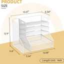 SUPEASY Desk Organizer with File Holder, 5-Tier Mesh Paper Letter Tray with Magazine Holder, Desktop Organizer and Storage for Desk Accessories Office Supplies, White