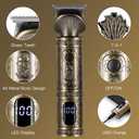 Scttomon Beard Trimmer Kit Professional Hair Clipper Zero Gapped T-Blade Electric Shaver Razor Nose Body Trimmer for Men Cordless Grooming Kit 7 in 1