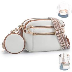 RsAingT Crossbody Bag for Women, Convertible Belt Bag with Adjustable Strap and Coin Purse (White)